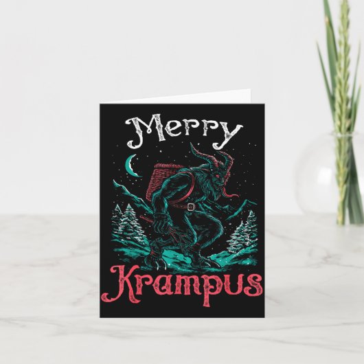 Clic Folklore Christmas Merry Krampus Festive Horr Karte (Vorderseite)