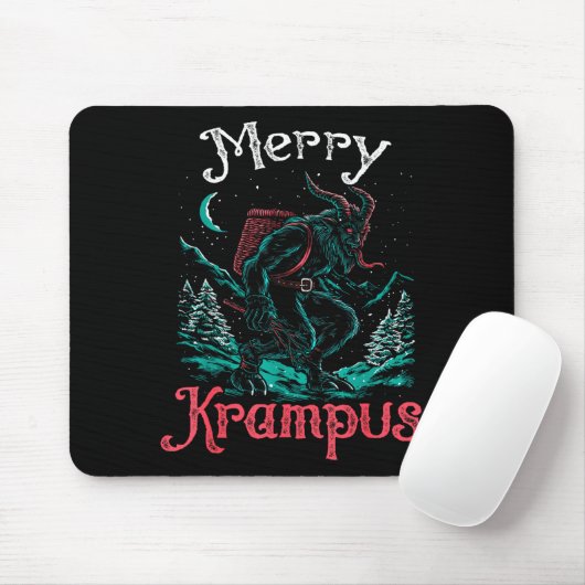 Clic Folklore Christmas Merry Krampus Festive Horr Mousepad (Mit Mouse)