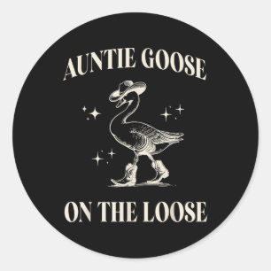 Clic Funny Tanttie Goose auf den losen Albernen Mü Runder Aufkleber