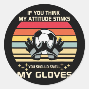 Clic Fußballspieler Torwart-Handschuhe Runder Aufkleber