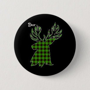 Clic Grün und Schwarz Weihnachten Buffalo Kariert Button