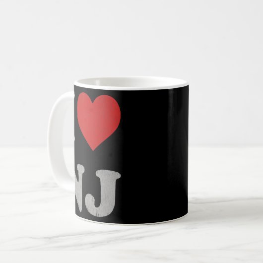 Clic I Love Nj Y2k Souvenir I Heart New Jersey Kaffeetasse (Vorderseite Links)