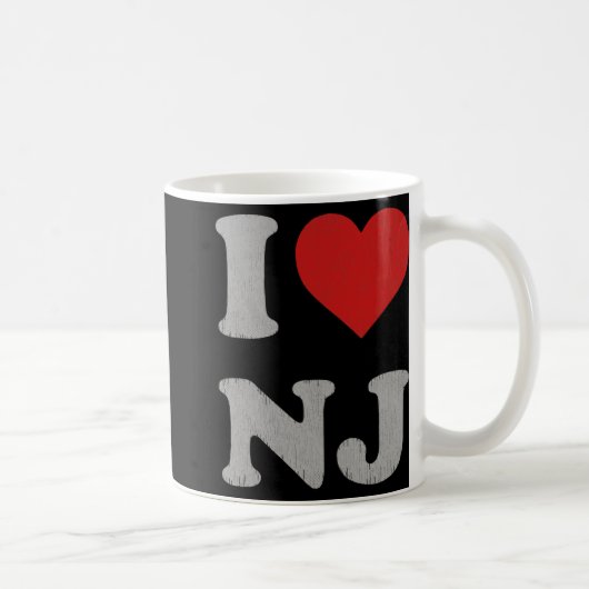 Clic I Love Nj Y2k Souvenir I Heart New Jersey Kaffeetasse (Rechts)