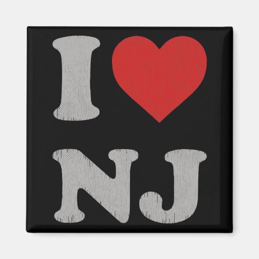 Clic I Love Nj Y2k Souvenir I Heart New Jersey Magnet (Vorne)