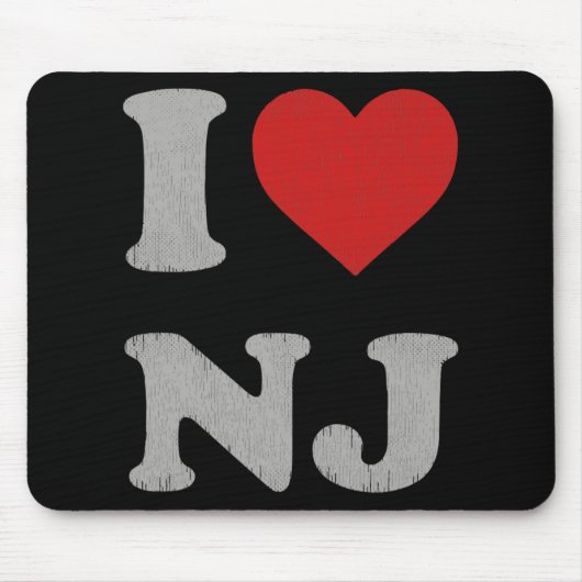 Clic I Love Nj Y2k Souvenir I Heart New Jersey Mousepad (Vorne)