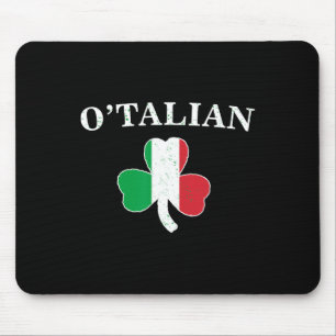 Clic O'talian Kleeblatt and Italy Flag Irish St Pa Mousepad