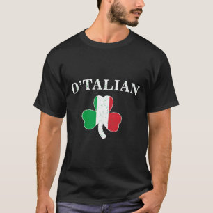 Clic O'talian Kleeblatt and Italy Flag Irish St Pa T-Shirt