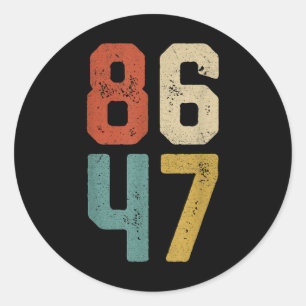 Clic Retro Vintage 80er Jahre Stil 86 47 Runder Aufkleber