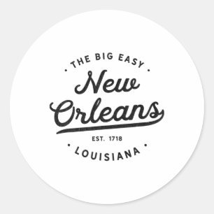 Clic Retro Vintage New Orleans Louisiana Casual Bi Runder Aufkleber