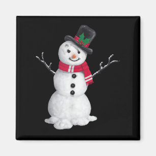 Clic Snowman Top Hat Red Scarf Weihnachten Magnet