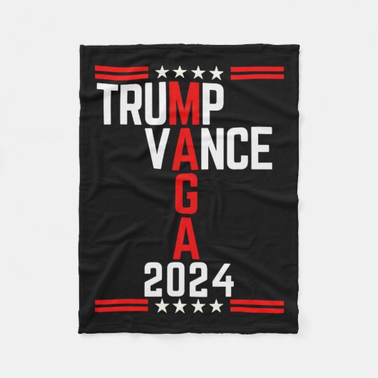 Clic Trump Vance 2024 Retro Stripe Trump Jd Vance Fleecedecke (Vorderseite)