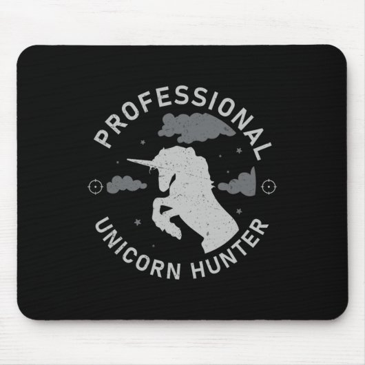 Clic Unicorn Jagdsaison - ein schmutziges Poly Uni Mousepad (Vorne)