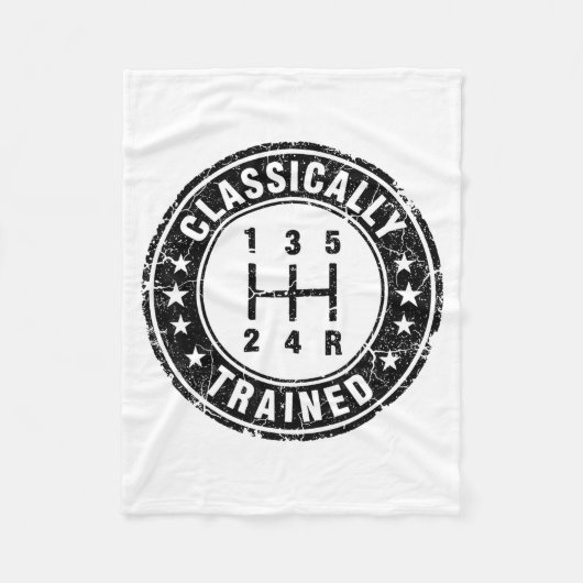 Clically Trained Car Guy Manual Transmission Stick Fleecedecke (Vorderseite)