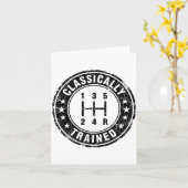 Clically Trained Car Guy Manual Transmission Stick Karte (Gelbe Blume)