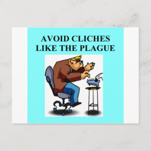 CLICHE Witz für Schriftsteller und Autoren Postkarte