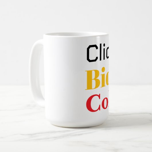 Click, Bid, Collect. Book Kaffeetasse (Vorderseite Links)