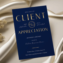 Client Appreciation Day Navy & Gold Logo Unternehm