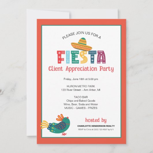 Client Appreciation Fiesta Party Einladung (Vorderseite)