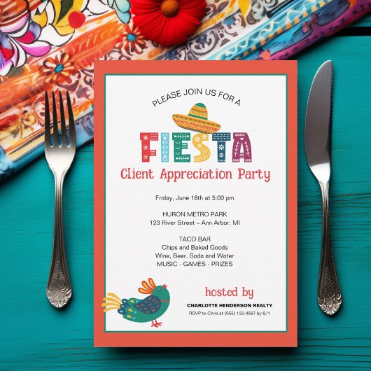 Client Appreciation Fiesta Party Einladung
