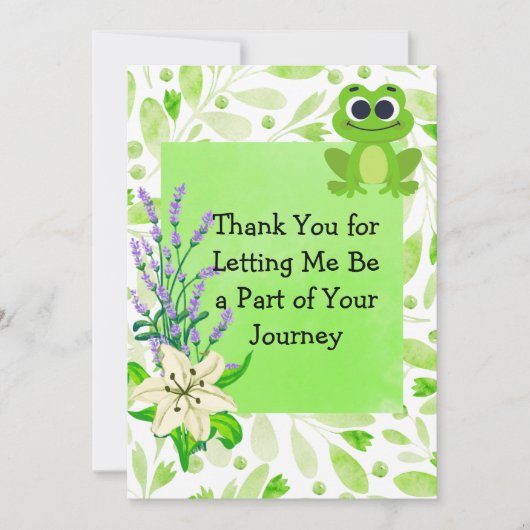 Client Appreciation Note – Green Pastel Floral Dankeskarte (Vorderseite)