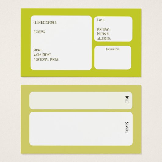 Client Card (Vorne & Hinten)