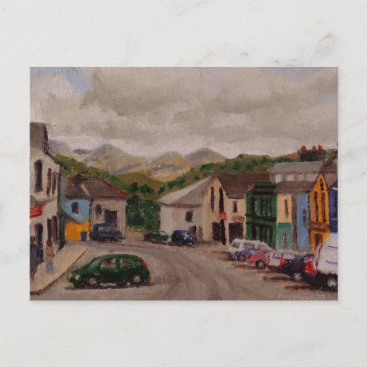 Clifden Ireland Cityscape Impressionistisches Gemä Postkarte (Vorderseite)