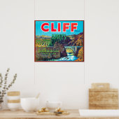 Cliff Apple Label - Chelan Falls, WA Poster (Küche)