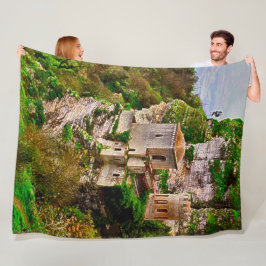 Cliff Castle, Sizilien, Italien - Akrylkunst Fleecedecke