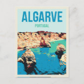 Cliff Coast Illustration Algarve Portugal Postkarte (Vorderseite)