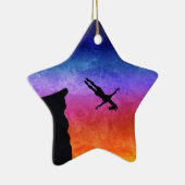 Cliff Dive Unicorn Keramikornament (Rechts)
