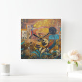 Cliff Dwellers Quadratische Wanduhr (Zuhause)