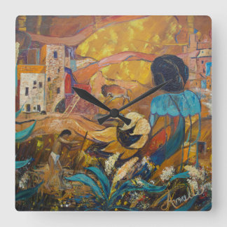 Cliff Dwellers Quadratische Wanduhr