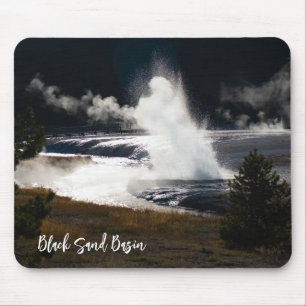 Cliff Geyser Eruption Black Sand Becken Yellowston Mousepad