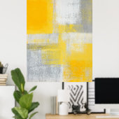 'Cliff' Graue und gelbe Abstrakte Kunst Poster dru (Heimbüro)