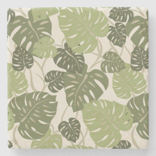 Cliff Hanger Hawaiian Leaf Print Tiki Bar Unterset Steinuntersetzer