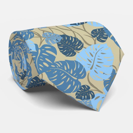 Cliff Hanger Hawaiian Monstera Leaf 2-seitige Prin Krawatte (Gerollt)