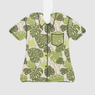 Cliff Hanger Hawaiian Monstera Leaf Aloha Shirt Ornament