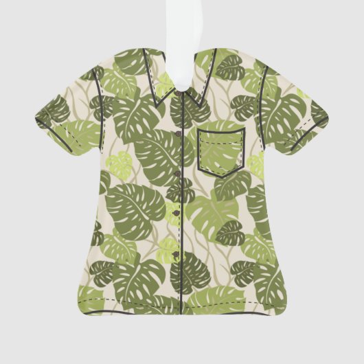 Cliff Hanger Hawaiian Monstera Leaf Aloha Shirt Ornament (Vorderseite)