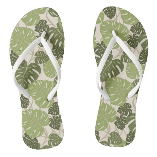 Cliff Hanger Hawaiian Monstera Leaf Badesandalen (Fußbett)