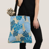 Cliff Hanger Hawaiian Monstera Leaf Beach Bag Tasche (Von Nahem)