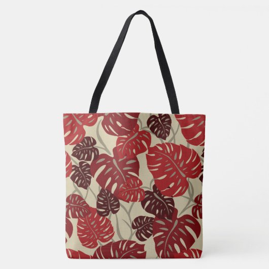 Cliff Hanger Hawaiian Monstera Leaf Beach Bag Tasche (Vorderseite)