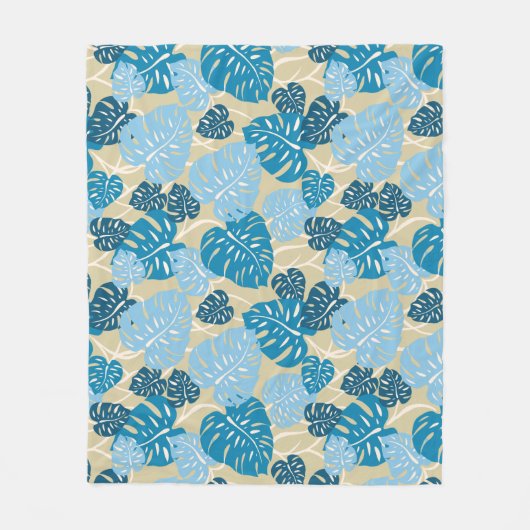 Cliff Hanger Hawaiian Monstera Leaf Fleecedecke (Vorderseite)