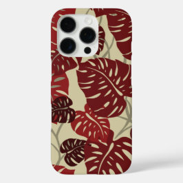 Cliff Hanger Hawaiian Monstera Leaf Red iPhone 16 Pro Hülle