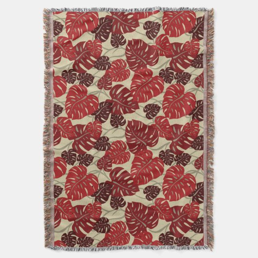 Cliff Hanger Hawaiian Monstera Leaf Throw Blanket Decke (Vorderseite Vertikal)