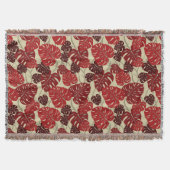 Cliff Hanger Hawaiian Monstera Leaf Throw Blanket Decke (Vorderseite)