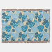 Cliff Hanger Hawaiian Monstera Leaf Throw Blanket Decke (Vorderseite)