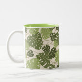 Cliff Hanger Hawaiian Monstera Leaf Zweifarbige Tasse (Links)