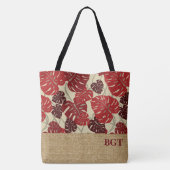 Cliff Hanger Hawaiian Monstera Monogram Beach Bag Tasche (Rückseite)