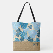 Cliff Hanger Hawaiian Monstera Monogram Beach Bag Tasche (Rückseite)
