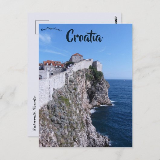 Cliff in Dubrovnik Croatia Postkarte (Vorne/Hinten)